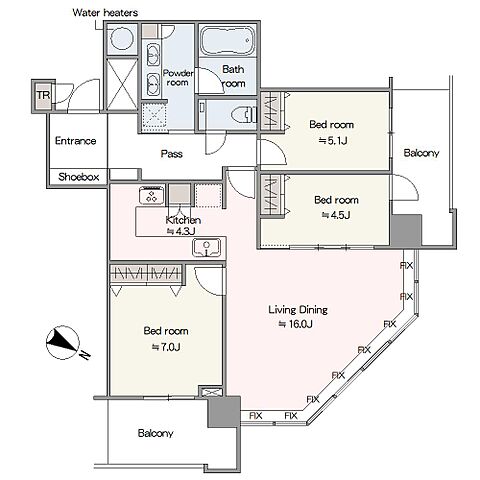 間取り ライオンズタワー月島 18階/-