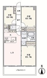 クリオ梅島壱番館 3LDKの間取図画像