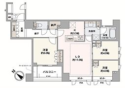 ジオ勝どき 3LDKの間取図画像