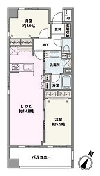 エフローレ日本橋 2LDKの間取図画像