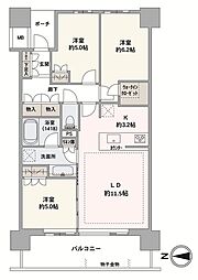 シティタワー金町タワー棟A棟 3LDKの間取図画像