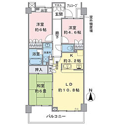 グローリオ武蔵野 3LDKの間取図画像
