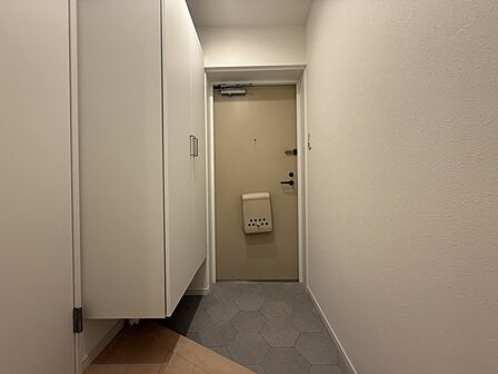 【玄関】大容量のシューズボックスが設置されています。散らかりがちな玄関をすっきり保てそうです。