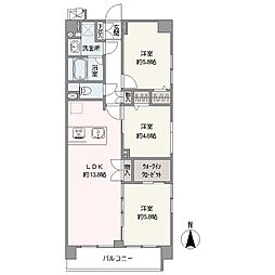 グランパーク立川 3LDKの間取図画像