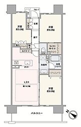 クリオレジダンス横浜新杉田 3LDKの間取図画像