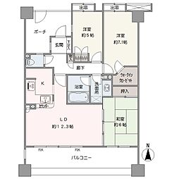 クリオ綱島東壱番館 3LDKの間取図画像