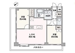 ライオンズマンション鶴見中央 2LDKの間取図画像