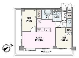 ライオンズマンション鶴見中央 2LDKの間取図画像