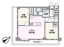 ライオンズマンション鶴見中央 2LDKの間取図画像
