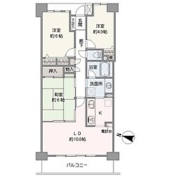 ダイアパレスプロミネントコート川崎 3LDKの間取図画像