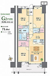 グランヒルシティミレナビューウイング 3LDKの間取図画像