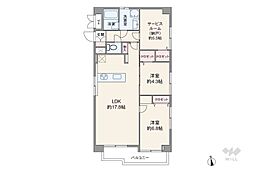 ダイアパレス覚王山南 2SLDKの間取図画像