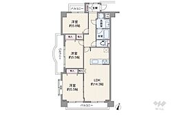 ジーオー覚王山マンション 3LDKの間取図画像