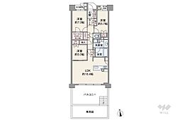 ヴィークコート覚王山向陽町 3LDKの間取図画像