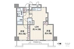 シャンボール千種 2LDKの間取図画像