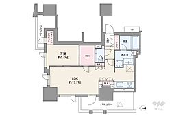 プラウドタワー名駅 1LDKの間取図画像