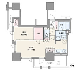 プラウドタワー名駅 1LDKの間取図画像