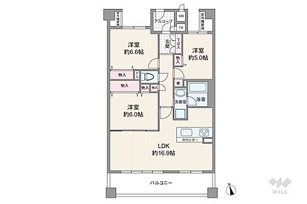 3LDK 間取り