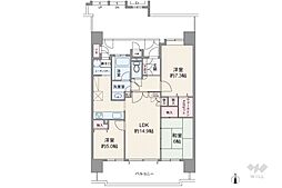 シャトレ愛松千代田橋 3LDKの間取図画像