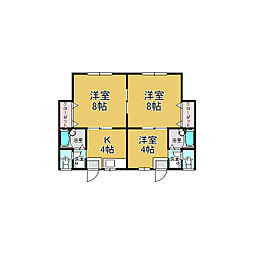 第2永瀬ハイツ 3Kの間取図画像