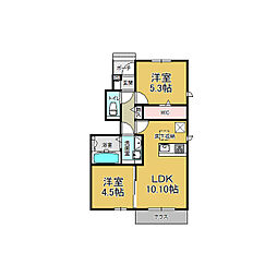 クレスト3B 2LDKの間取図画像