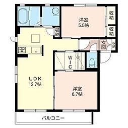 ローズシエル2 2LDKの間取図画像
