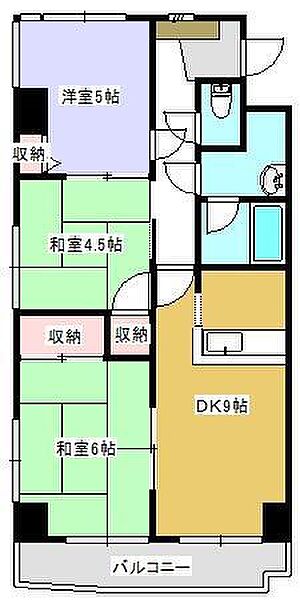 ロイヤルクレスト 501｜栃木県足利市山川町(賃貸マンション3DK・5階・54.20㎡)の写真 その2