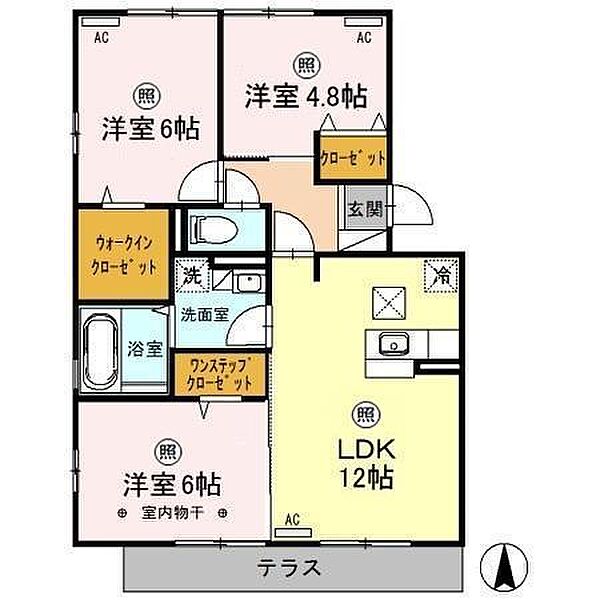 エスペランサ 102｜栃木県足利市堀込町(賃貸アパート3LDK・1階・67.53㎡)の写真 その2