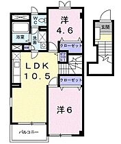 アカシア　Ａ 204 ｜ 栃木県足利市大沼田町（賃貸アパート2LDK・2階・51.67㎡） その2