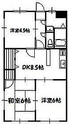シオンレジデンス 3DKの間取図画像