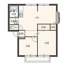 アイランドハイツ・A 2LDKの間取図画像