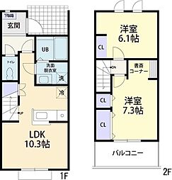 Faliate B 2LDKの間取図画像