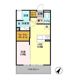 D-roomIbuki 1LDKの間取図画像