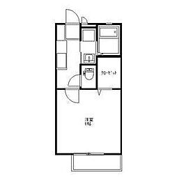 ラリーグラス 1Kの間取図画像