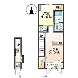 コンフォルタ大和 1LDKの間取図画像