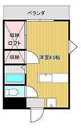 プチ・メゾンフジ 1Kの間取図画像