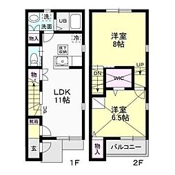 ア・ラ・モードA 2LDKの間取図画像