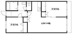 OAKVILLA 2LDKの間取図画像