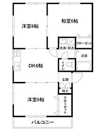 メゾンたちばなA 3DKの間取図画像