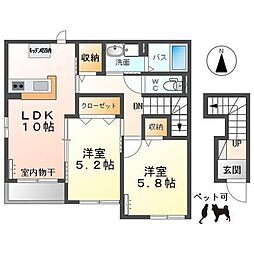 ネオ・セブン 2LDKの間取図画像