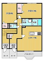 プリムローズ・文 2LDKの間取図画像
