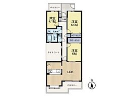 新ゆりグリーンタウン楠街区4号棟 3LDKの間取図画像