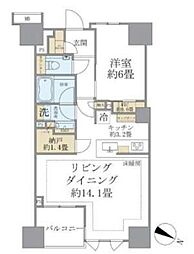 JR山手線 目黒駅 徒歩9分の賃貸マンション 11階1LDKの間取り