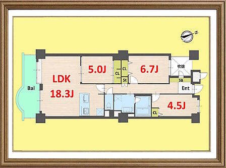 3LDK 間取り