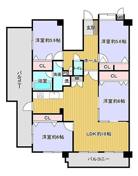 4LDK 間取り