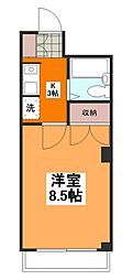 プラムコート 1Kの間取図画像