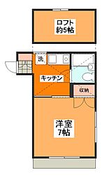 ハイムスリーウッド 1Kの間取図画像