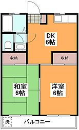マンション築地 2DKの間取図画像
