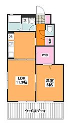 サン・フローラ1 1LDKの間取図画像
