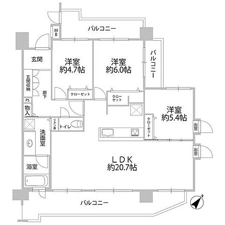 リフォーム物件3LDK(80.69m2)南向き・角住戸